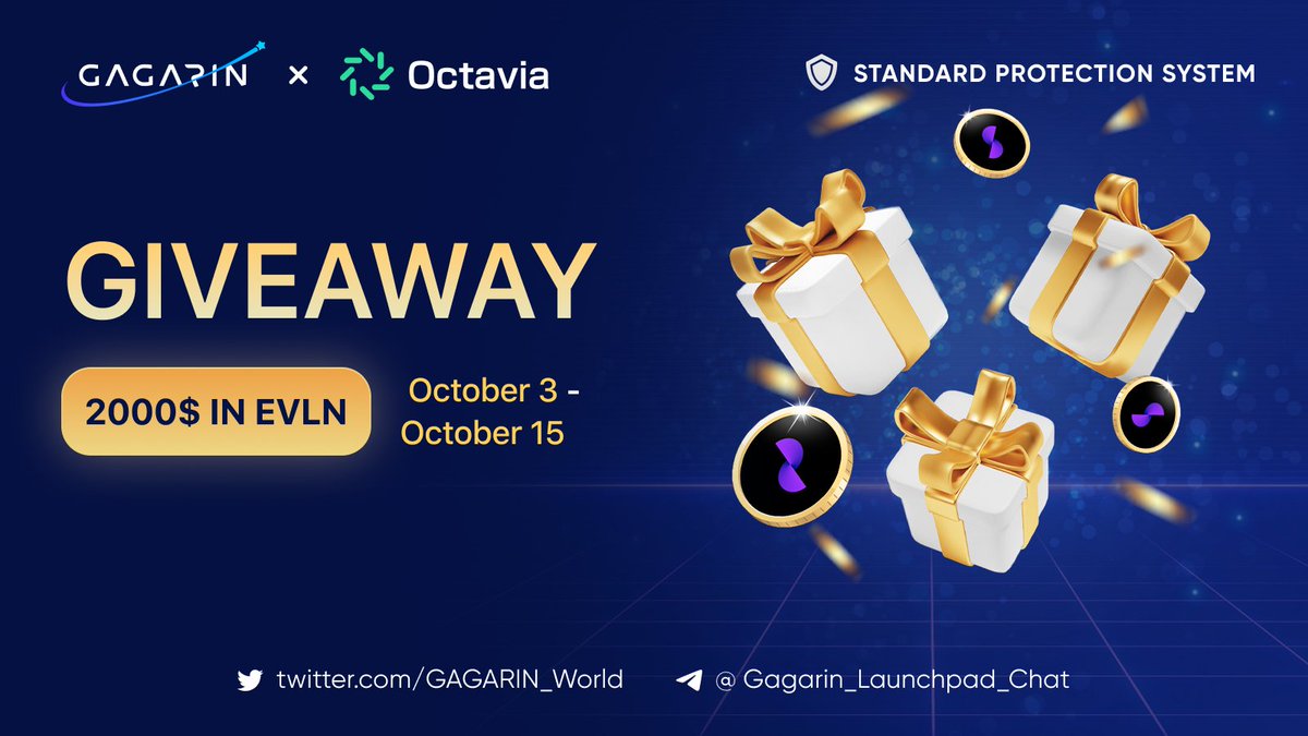 GAGARIN_World's tweet photo. 💥$2000 EVLN #giveaway on the occasion of the 
@EvelonApp & @GAGARIN_World partnership

🎁$2000 in EVLN
🏆100 overall $20 in EVLN tokens for each

✅Like, RT & Tag 3 Friends
✅Complete tasks and win
https://t.co/HLBYINLybu

#gleam #airdrop #CryptoNews #web3 #TaskOn #Zealy #Galxe #Evelon #Gagarin #BNBChain