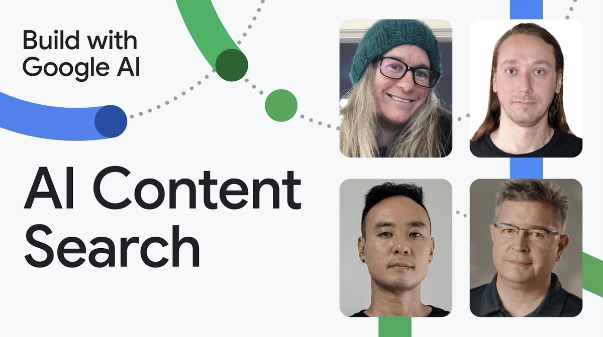 Learn to build an AI-powered content search solution using the PaLM API, on this episode of #BuildwithGoogleAI 💡

Explore the open source project Docs Agent, search content using #AI models without any tuning or training, and more!

Watch here ➡️ goo.gle/46Sbiwj