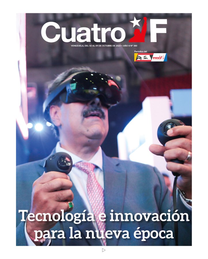🚩CUATRO F 🗞️ Nº 380 📰El periódico del Partido Socialista Unido de Venezuela (PSUV)  

¡Tecnología e innovación para la nueva época! 

•Descarga, lee y comparte ⬇️ 
goo.su/X5md
#QueNotaRegresarAClases