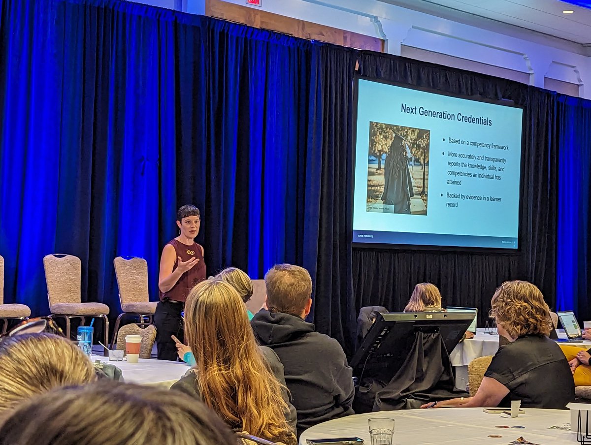 Cory Henwood (@coryhenwood) on Twitter photo "Making learning and competencies visible to the learner and the reader is one of the purposes of next gen credentials" such as the <a href="/MastTranscript/">Mastery Transcript Consortium® (MTC)</a>
<a href="/LaurieGagnon98/">Laurie Gagnon</a> leads one of the final sessions to help call teams to action at the #MTCSymposium2023 #MTC "Making learning and competencies visible to the learner and the reader is one of the purposes of next gen credentials" such as the <a href="/MastTranscript/">Mastery Transcript Consortium® (MTC)</a>
<a href="/LaurieGagnon98/">Laurie Gagnon</a> leads one of the final sessions to help call teams to action at the #MTCSymposium2023 #MTC