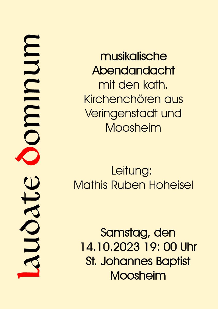 RHGSIG's tweet photo. Coming soon:
@MatRuHo und ich musizieren mit unseren Chören in #Moosheim #BadSaulgau https://t.co/B2v2shCL5U