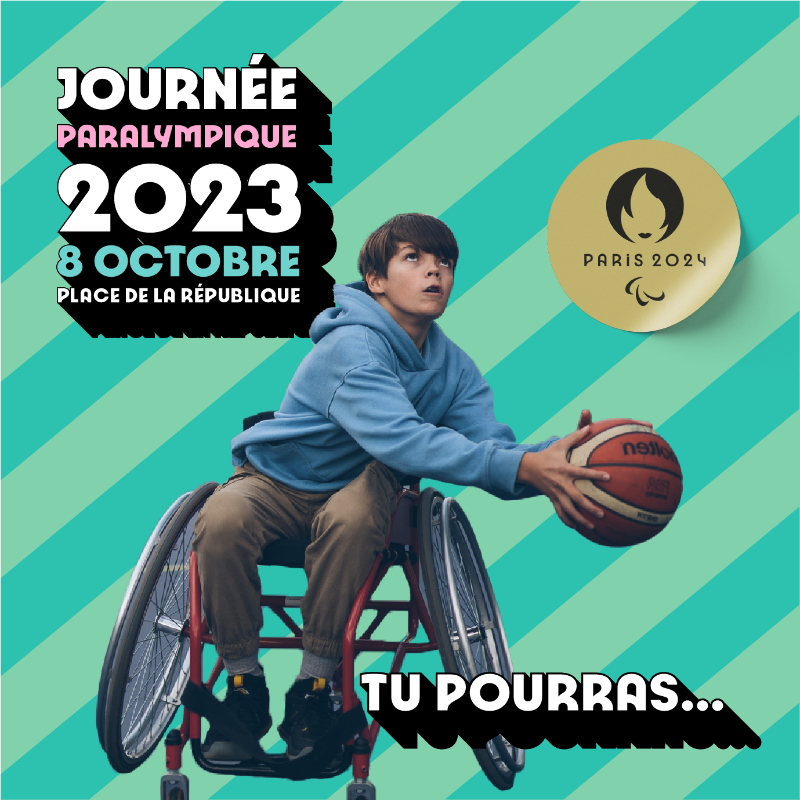 Paris2024's tweet photo. Dimanche 8 octobre, tu as rendez-vous avec les Jeux Paralympiques 🦾
Plus de 100 athlètes seront sur place, prêts à t’impressionner et à te former au paralympisme ! 
Rencontre, dédicaces, démonstrations… 
Ça se passe ce dimanche, Place de la République ✨