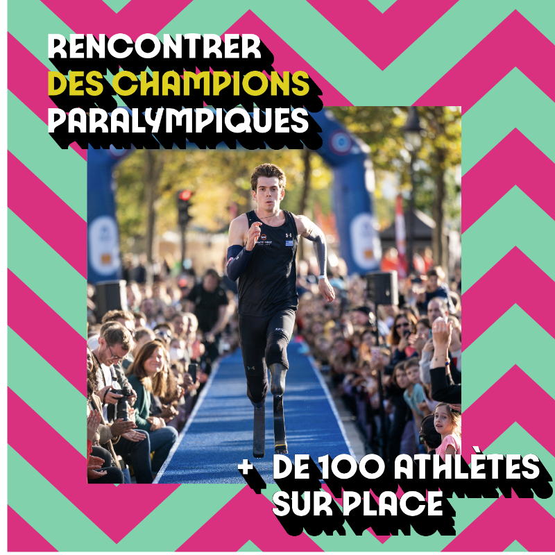 Paris2024's tweet photo. Dimanche 8 octobre, tu as rendez-vous avec les Jeux Paralympiques 🦾
Plus de 100 athlètes seront sur place, prêts à t’impressionner et à te former au paralympisme ! 
Rencontre, dédicaces, démonstrations… 
Ça se passe ce dimanche, Place de la République ✨