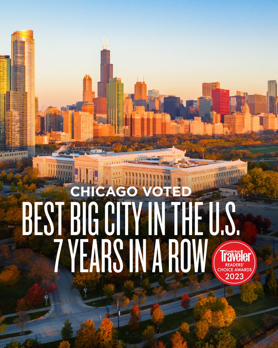Choose Chicago México (@choosechicagomx) on Twitter photo Chicago ha sido votada como la Mejor Gran Ciudad de EE. UU. por <a href="/CNTraveler/">Condé Nast Traveler</a> durante 7 años consecutivos, un récord! 🏆
Más de 520.000 viajeros emitieron sus votos y una vez más pusieron a Chicago en la cima. ✨
🔗: bit.ly/31gAJbh
#RCA2023 Chicago ha sido votada como la Mejor Gran Ciudad de EE. UU. por <a href="/CNTraveler/">Condé Nast Traveler</a> durante 7 años consecutivos, un récord! 🏆
Más de 520.000 viajeros emitieron sus votos y una vez más pusieron a Chicago en la cima. ✨
🔗: bit.ly/31gAJbh
#RCA2023