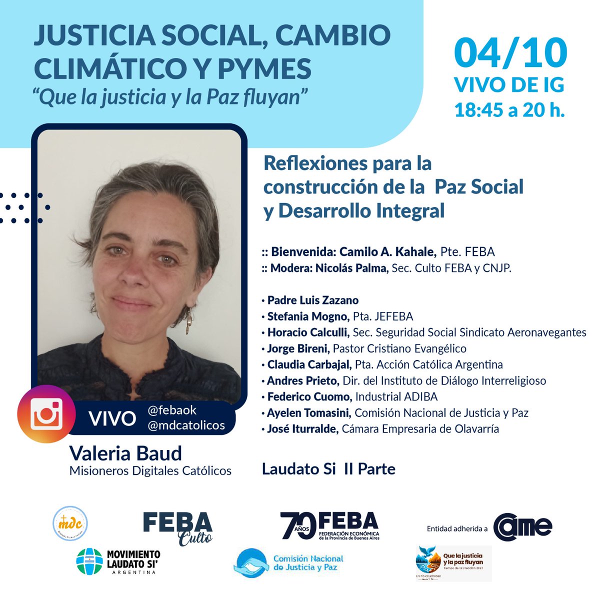 #Mañana unite a la convocatoria de FEBA Culto.
Vivo en INSTAGRAM @febaok
Participa Stefania Mogno, presidenta de JEFEBA
4/10, a las 18.45 a 20 h.