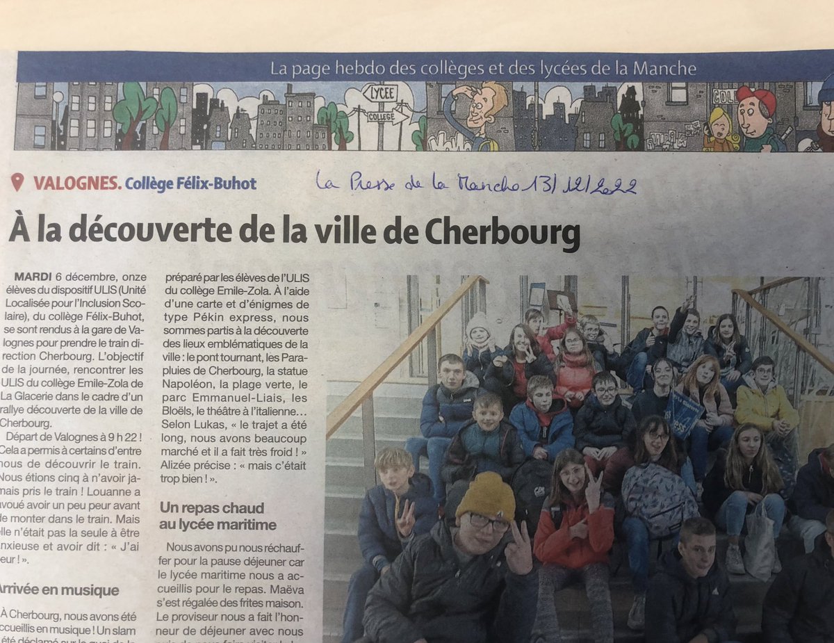 ClemiNormandie's tweet photo. 🗞« L’Hebdo des classes » existe depuis plus de 20 ans dans la @LaManche50. Chaque semaine les élèves de Nord Cotentin écrivent  dans @LaPresseManche et enregistrent des chroniques avec @fbleucotentin . Merci aux collègues qui s’impliquent chaque année. https://t.co/1O8Ny6BEbm