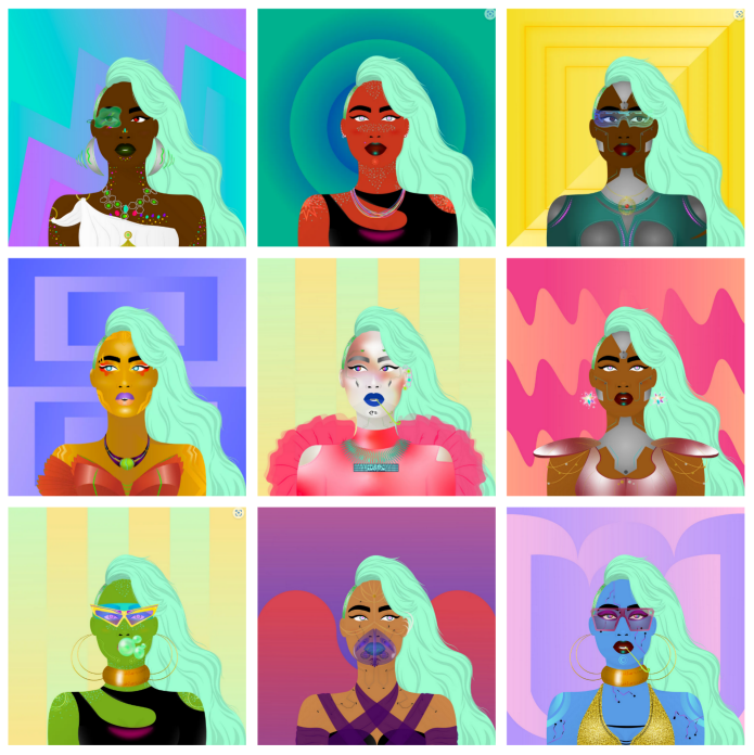 StevenLu168's tweet photo. Finally got my 1st Golden skin tone with my favorite Cyber Mint hairstyle WOWG. Rainbow Bright and Night Goddess skin tone left to complete my Cyber Mint Hairstyle sets. Wish me luck. 

@worldofwomennft #wowfollowwow https://t.co/S6kcoEBn0h