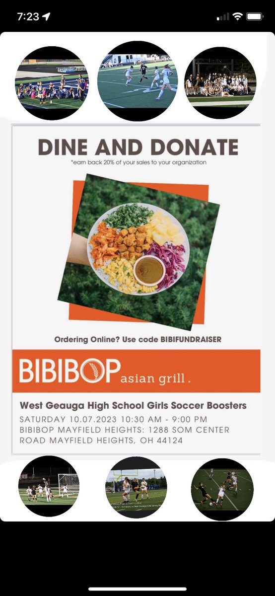 This Saturday all day!!! Grab lunch… or maybe dinner! Please come and support your girls soccer team!