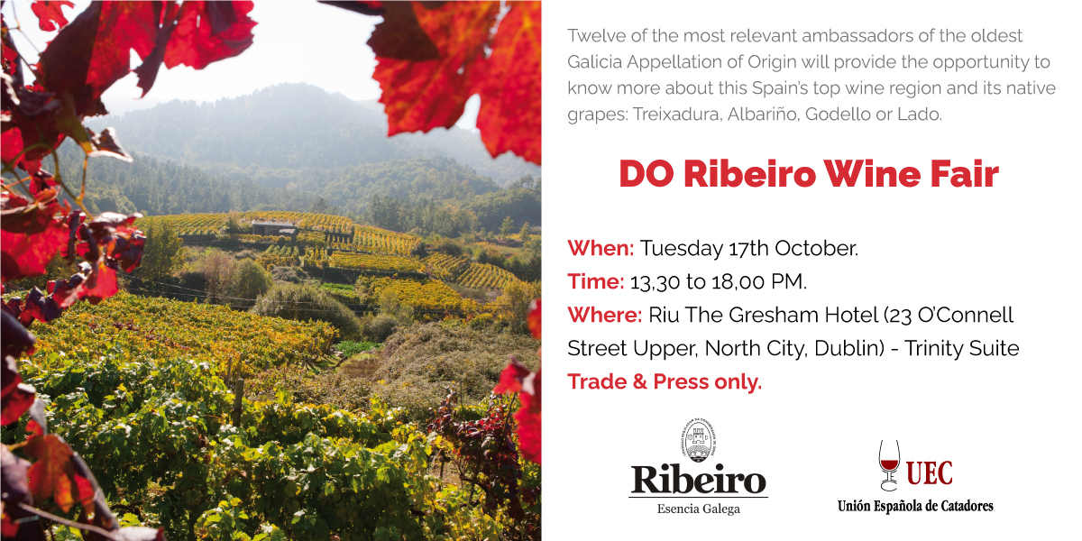 7th edition of #BestofSpainwinechallenge, working for increasing Spanish wines' visibility and positioning in Ireland &amp; Netherlands. 2 trade events will be held:
Dublin 17/10: <a href="/CRDO_Ribeiro/">D.O. Ribeiro</a> Wine Fair &amp; Masterclass
Amsterdam 25/10 – Best of Spain Wine Festival
Come and join us!!