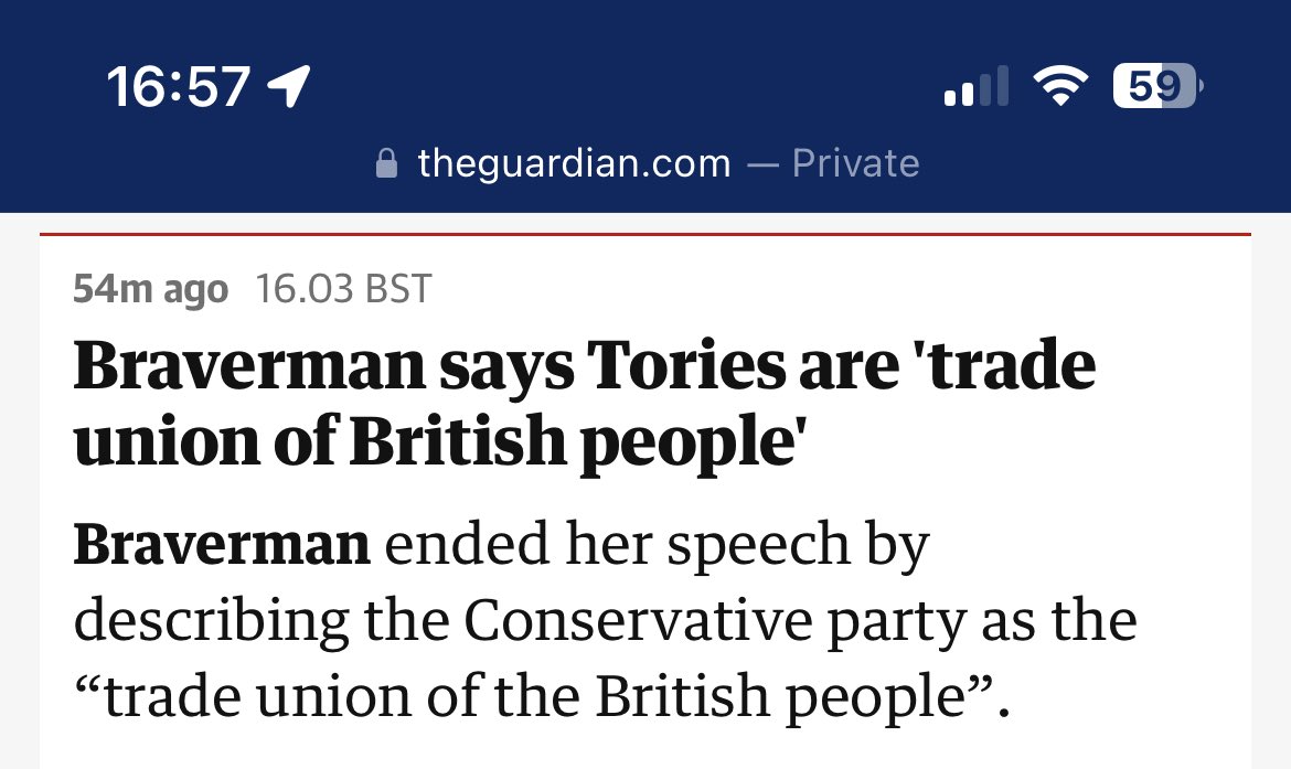 This is beyond parody.

Unions are organisations rooted in compassion, humanity &amp; solidarity.

Values completely at odds with Suella Braverman’s nasty brand of Conservatism.