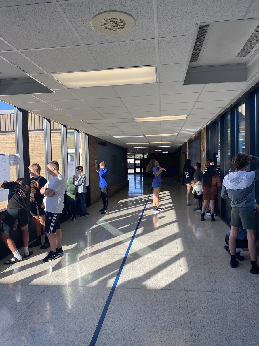 acoppGL's tweet image. Vertical discussions about story elements from our latest story, gallery walk style #gogulllake