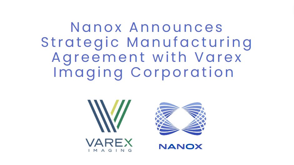 Nanox is happy to announce a strategic manufacturing agreement with @VarexImaging to supply X-ray tubes for our Nanox.ARC system. Get ready for a new era in Medical Imaging! Read more: investors.nanox.vision/news-releases/… #Nanox #MedicalImaging #HealthcareTech