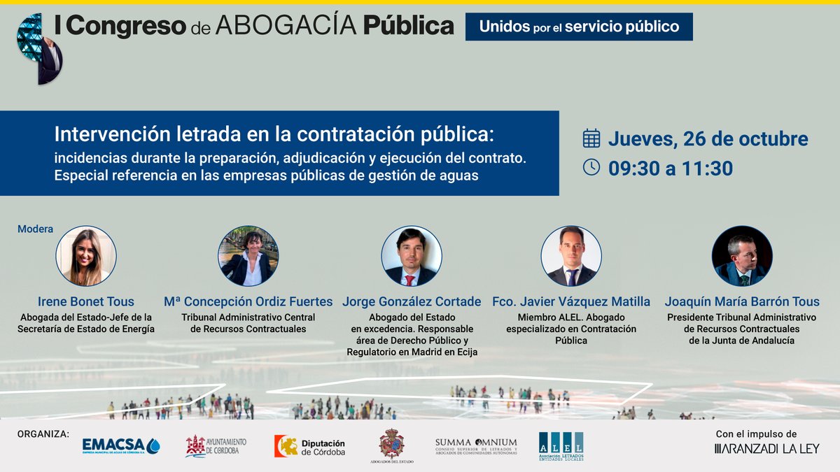 ConsultorAytos's tweet photo. 📌Ven a la Inauguración del I Congreso Abogacía Pública de la mano de @jmbellidoroche, Salvador Fuentes @dipucordoba, Fernando Bertrán, Luis Moll @letradosgob y @ateco101
Reserva YA tu plaza gratuita 👉 https://t.co/0JiQuAbrun #CAP2023 https://t.co/uCJUrM9r8x