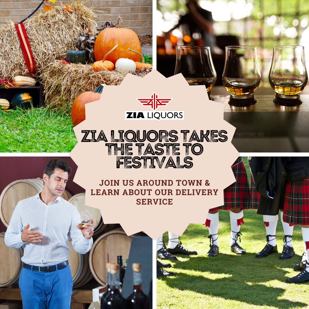 ZiaLiquors's tweet image. Join Zia Liquors October 14th at the Aztec Fall Festival and October 7th at the 8th Annual Aztec Highland Games and Celtic Festival in October!
Swing by our booth for a taste of excellence and discover the convenience of our alcohol delivery service.
#ZiaLiquors #AlcoholDelivery