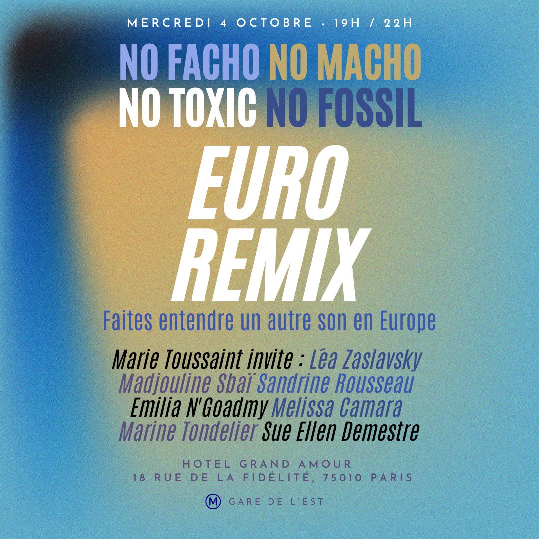 marietouss1's tweet photo. Faire entendre un autre son en Europe 🇪🇺, c’est demain à 19h à📍l’Hotel Grand Amour (Paris 10) avec des militantes infatigables pour la #Justice comme Emilia N’Goadmy de @NouveauxCycles et d’@oxfamfrance et l’incroyable Sue-Ellen Demestre de @collectifdesf
#EuroRemix https://t.co/0TSmWafzwl