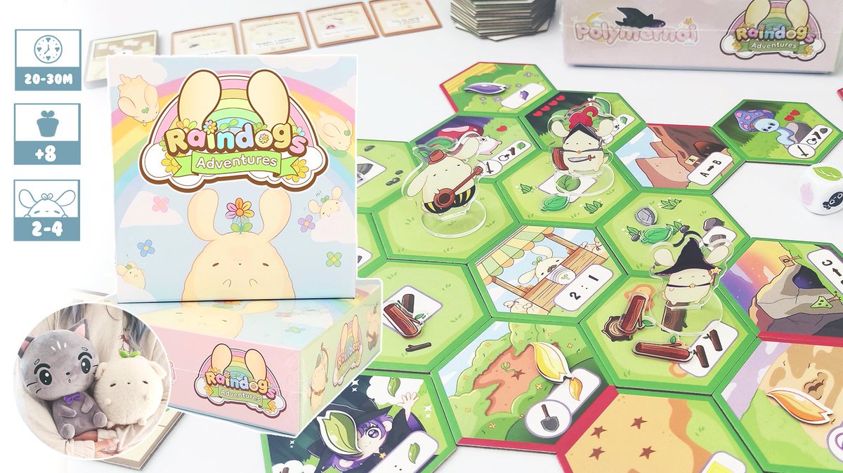 🌈Raindogs Adventures, my new board game, is now LIVE for pre orders!

🌷Pledge during the first 24h to get an extra discount!

🌷Plushies as stretch goals!

🌷 Check details below! RT super appreciated!