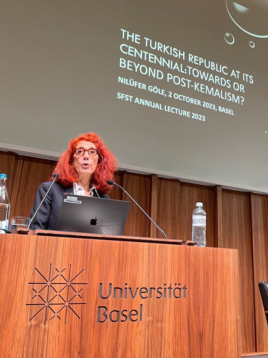 seyhan_bay's tweet photo. Full house @UniBasel_en listeninh to #NilüferGöle @SFST_CH  annual lecture on #Kemalism #post-Kemalism #centennialTurkishRepublic #NilüferGöle @EHESS_fr https://t.co/M0TlAbduww