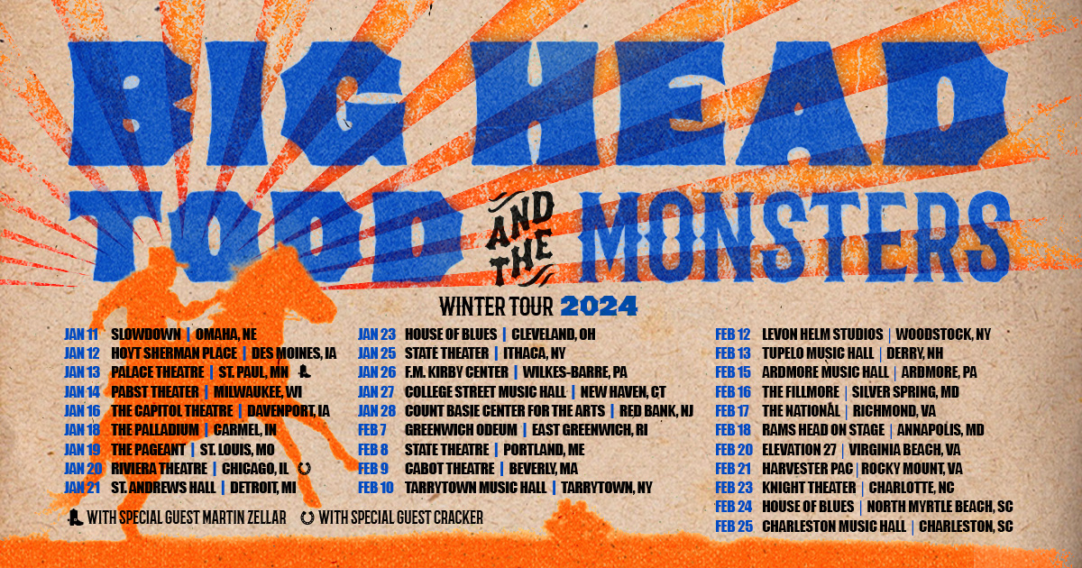 *Winter Tour 2024 Announce* We’re back on the road for 29 shows in NE, IA, MN, WI, IN, MO, IL, MI, OH, NY, PA, CT, NJ, RI, ME, MA, NH, MD, VA, NC & SC in Jan & Feb 2024 Artist presale tix on sale Wed 10/4 at 10am local w/ pw BHTM24 General on sale begins Fri 10/6 at 10am local