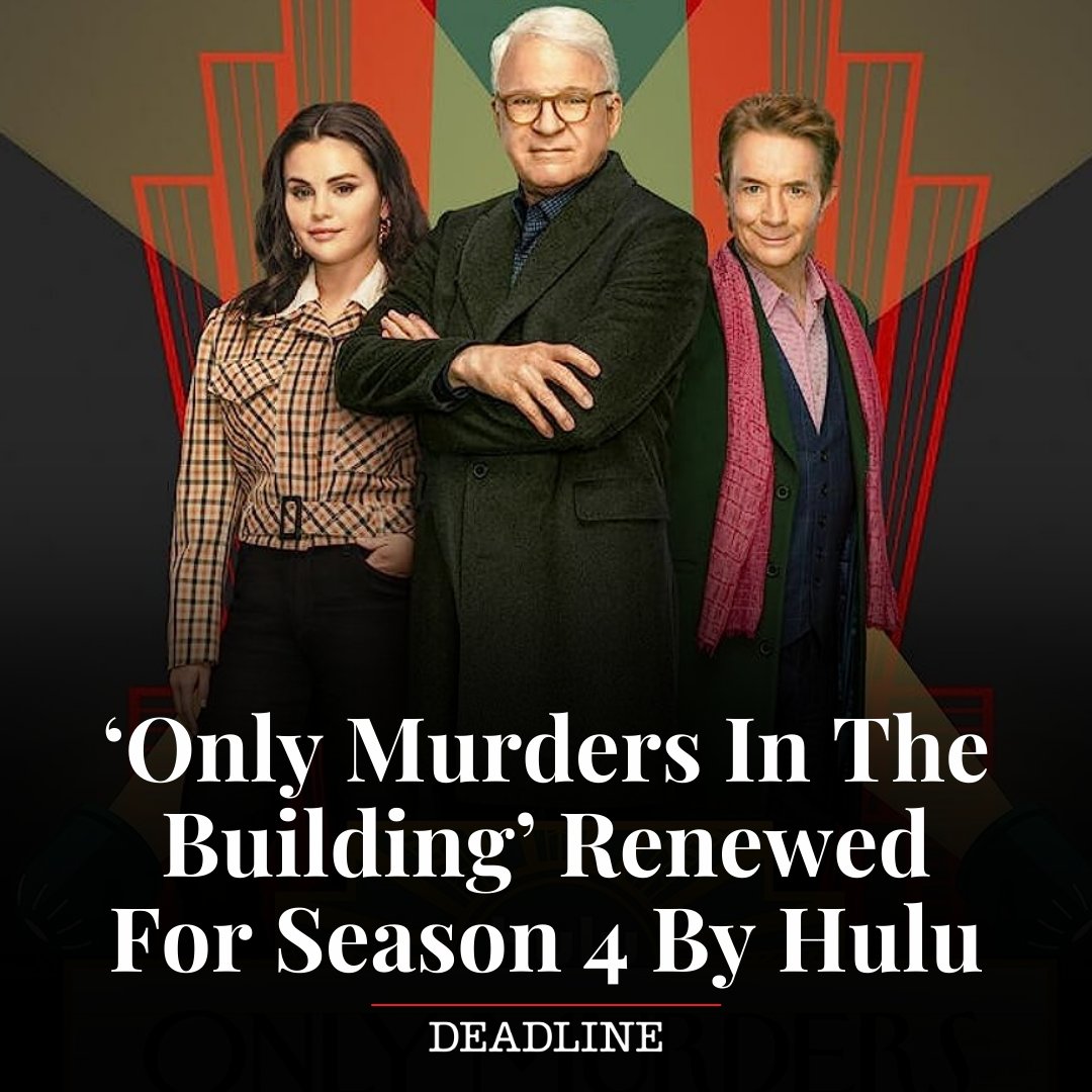 Only Murders in the Building has been renewed for a fourth season by Hulu. Now that the WGA strike is over, the writers room is expected to reconvene shortly bit.ly/3Q0k0me