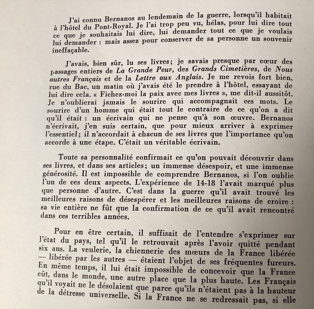 MyPoisonPen's tweet photo. « C’est une voix comme la sienne qu'il faudrait pour stigmatiser la saloperie des bonnes âmes, le conformisme des bien-pensants, leur haute conscience, leur cruauté repue. » (C. Bourdet)

Ci-dessous, P. Sérant, dans un numéro de l’Herne dédié à Georges Bernanos (1962). https://t.co/U5rIvC8qE8