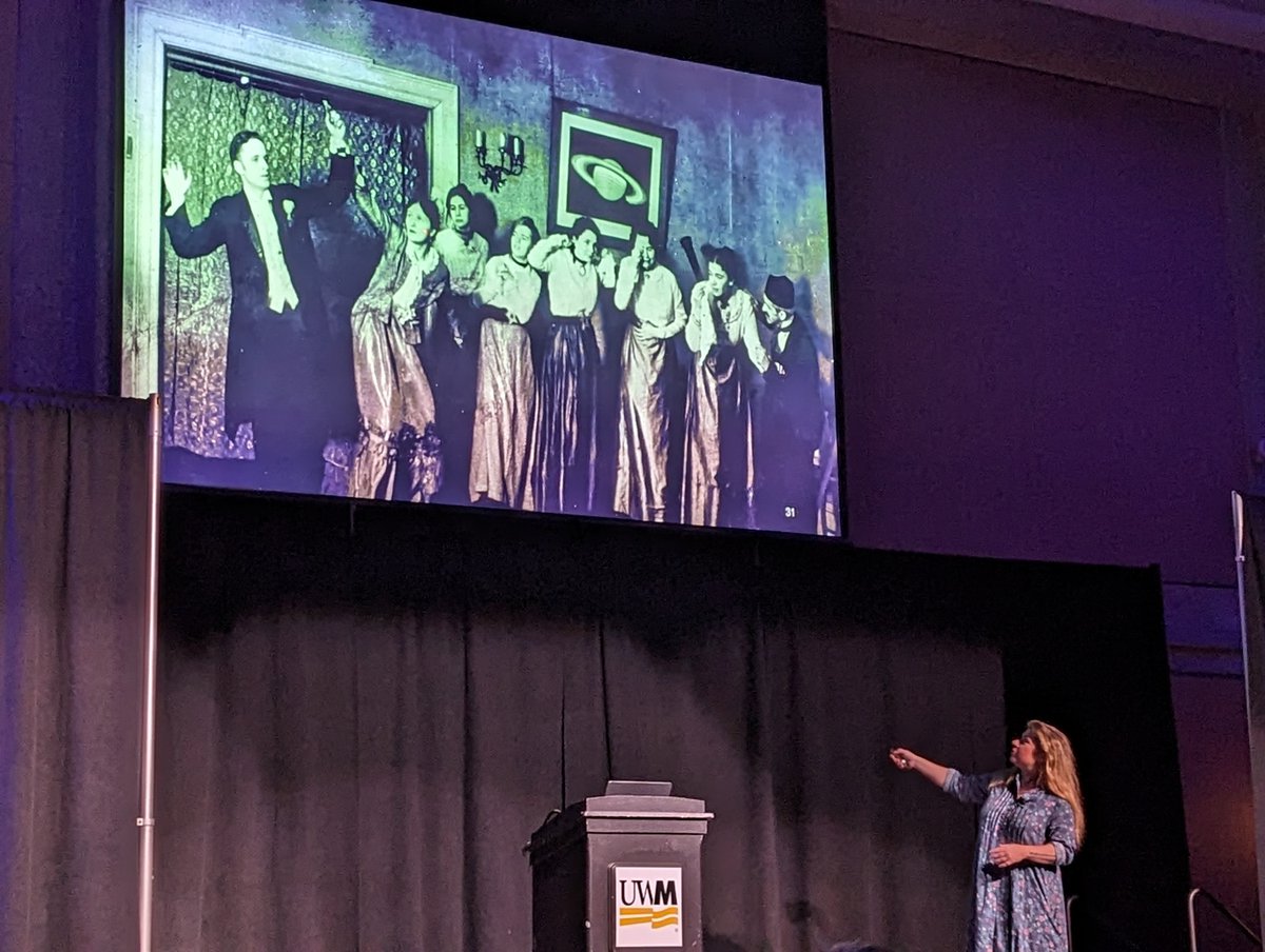 UWMPlanetarium's tweet photo. We were delighted by astrophysicist #MichelleThaller at last week's #UWM Distinguished Lecture series🌟 Not only did she highlight astronomical contributions made by women, she blew our minds with just-released #JWST data of what could be the first signs of life on an exoplanet! https://t.co/GoELqSwh8o