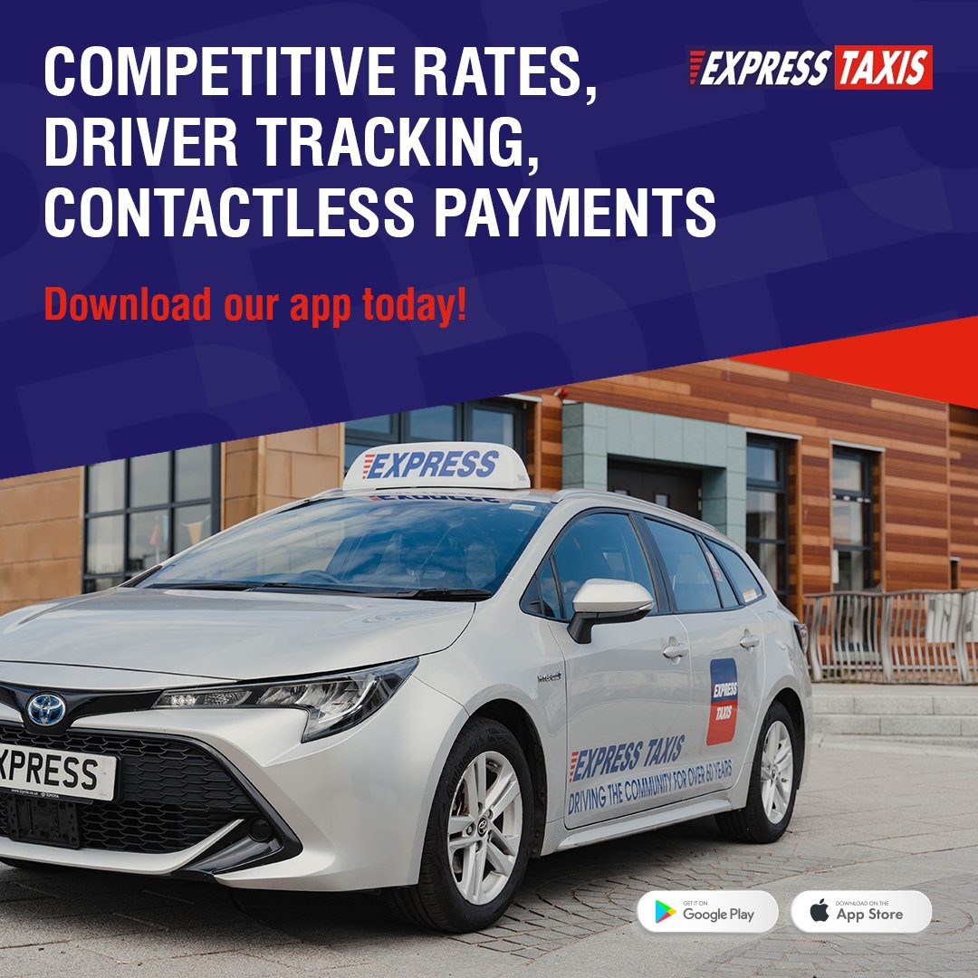 ExpressFalkirk's tweet image. Express Taxis provides competitive rates, driver tracking, and contactless payments.
We got it all, in one. 💯 
Download our app today! ⤵️
📲 expresstaxis.co.uk
#ExpressTaxisFalkirk #GetAroundFalkirk