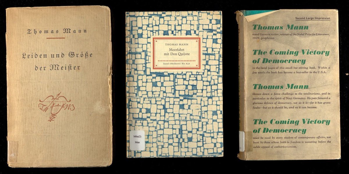 wienerlibrary's tweet photo. This #BannedBooksWeek check out one of our #CollectionHighlights, a selection of books by Thomas Mann, whose works were banned by the Nazis
Mann's books were also destroyed in mass burnings across Germany & Austria in 1933 @BannedWeekUK @IndexCensorship https://t.co/iIkYjySyQB https://t.co/9G03rZ5Krn