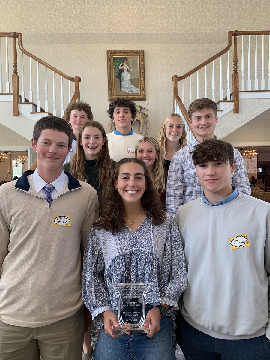Congratulations to Shepaug for being recognized as a 2023 Michael’s Achievement Cup winner.

Accepting on behalf of Shepaug are Spartan Club members Griffin Blum, Amelia Jacob, Peyton Thomas, Clare Moore, Gabby Hilario, Hayden Lasky, Gavin Giroux, Mikes Wilson, and Lexi Thomas.