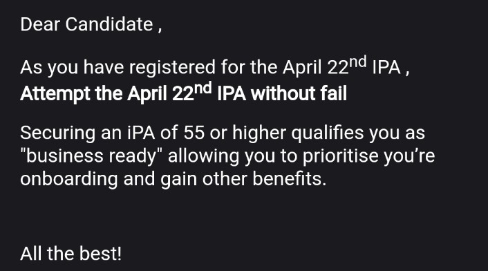 Daddy_Adrenalin's tweet photo. I never thought an organisation like @tcs would do such a thing They first said that ipa would help you with your onboarding and after clearing it they are not giving joining to the candidates.
Attaching screen shot below https://t.co/pVxd1kP60x