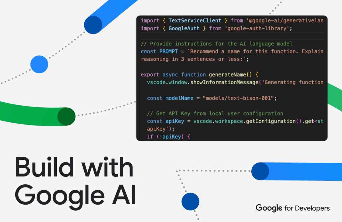 🔧💙 Announcing the #BuildwithGoogleAI video series.

Check out practical, extensible AI-powered open source projects that you can build to work for you and your customers.

Learn more about the new Build with #GoogleAI series for devs → goo.gle/46wO7r5