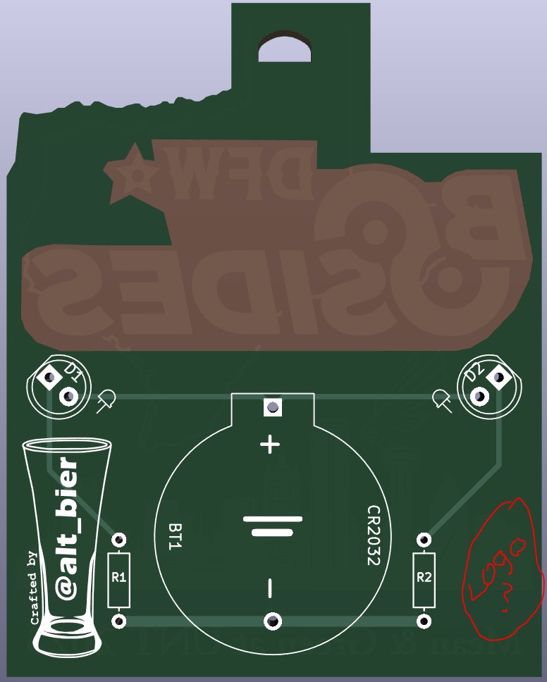 alt_bier's tweet image. Working on a badge for @BSidesDFW which takes place on Nov 4th.
Won't be the official badge but will be a HHV giveaway (since it's a DIY solder kit).
Sneak peak images subject to change.
It's a smol boi but packed with backlit goodness using color changing leds.
#badgelife
