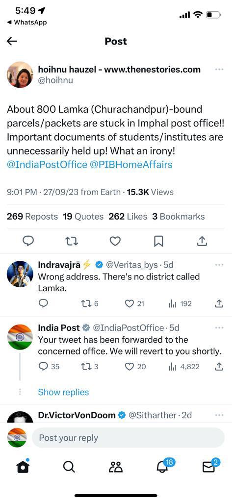 TheBlueHills49's tweet photo. How do #KukiChinZoSeparatist tried to blame the Indian post office for not reviewing their post ?

Can anyone blame the post office for not delivering post that isn’t there in the Indian Pin Code ?

But  if any #Kuki_Zo blames the Indian post office for not delivering to a non-existent Pincode, what should the public do ? 

#ThisIsKuki_ZoStory but #ManipurFightsBack constitutionally and officially for #Justice4Manipur 

@IndEditorsGuild 
@republic 
@Swatij14 @Arunima24 @ishadrita @Simerchawla20 @PoulomiMSaha @ShivAroor 
@JimShannonMP 
@MichaelFakhri