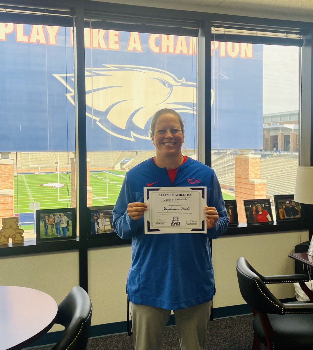Congratulations to Coach Poole our Allen High School September Coach of the Month! 🅰️🆙🏐