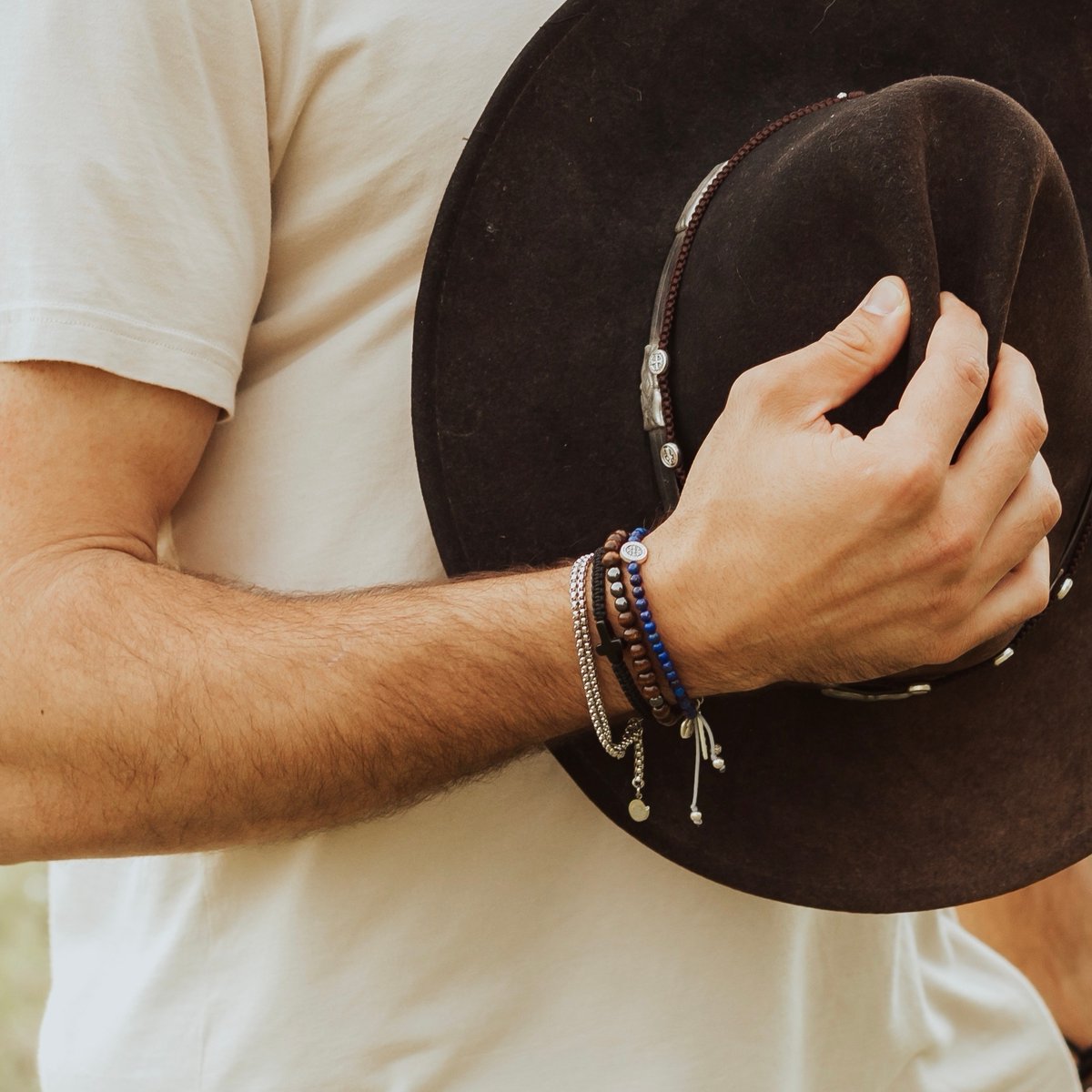Stacks for him 🤎

- Peace Bracelet
- Family Virtues
- Faith Confirmed
- Filled by Faith

Tap the link in our bio to shop wearables blessings for all the men in your life! shorturl.at/FGQX7

#mysaintmyhero #braceletsforhim