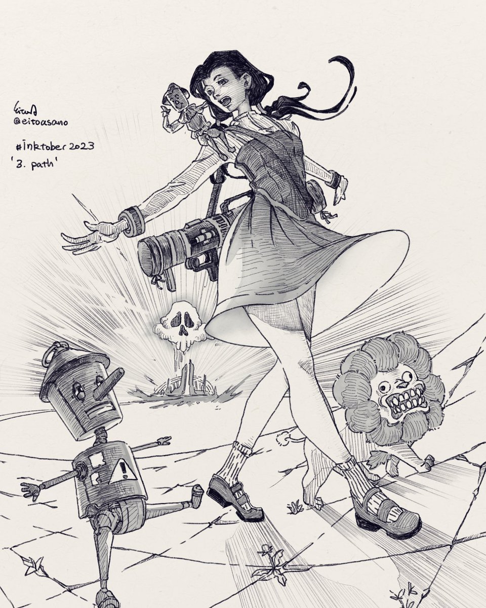 eitoasano's tweet photo. Inktober 2023 - 3. Path
omw to destroy emerald city

#inktober2023 #inktober #インクトーバー #inktoberpath #procreate #procreateillustration #procreateart #oz #tinman #fypシ https://t.co/NJqoAbaetR