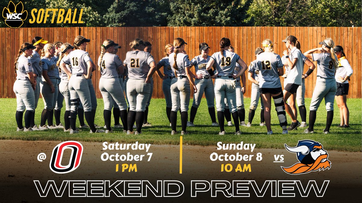 WSCWildcatSB's tweet image. Last 2 fall games coming up this weekend 🎉

1️⃣ Saturday, October 7th
🆚 Omaha
⏰ 1 PM
📍 Omaha

2️⃣ Sunday, October 8th
🆚 Midland University 
⏰ 10 AM
📍 Wayne, America