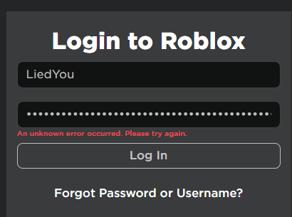 LiedYou on X: Roblox isn't letting me log in  /  X