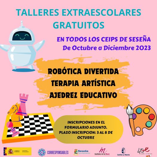 Al igual que el curso pasado, desde la Concejalía de Bienestar Social, en colaboración con la Concejalía de Educación, lanzamos la propuesta de nuevos talleres extraescolares para edades de entre 3 y 12 años. +info bit.ly/3ZJQa98