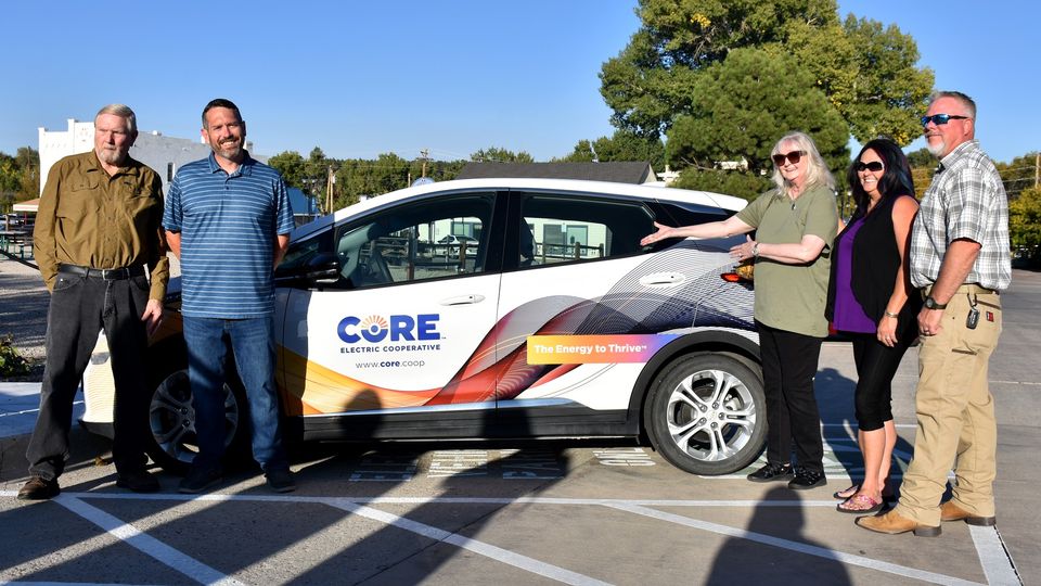 On Tuesday, September 26, the Board of Trustees and representatives from CORE Electric Cooperative participated in a ribbon cutting at the new electric vehicle charging station located on Broadway Street near Main Street.  #MyElizabeth #CommunityThroughCommunication
