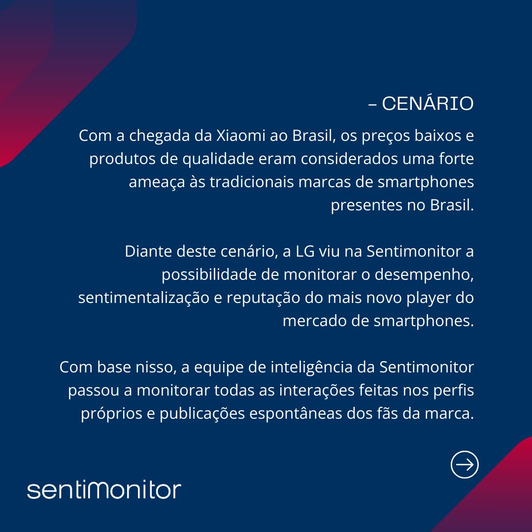 sentimonitor's tweet photo. Confira como a Sentimonitor ajudou a #LG a se posicionar nas #redessociais quando a #Xiaomi chegou ao Brasil. 📈

#MarketingDigital #MonitoramentoDeRedesSociais #DataDriven #Analytics #EstratégiaDigital #SocialListening https://t.co/f0kbMBhUQr