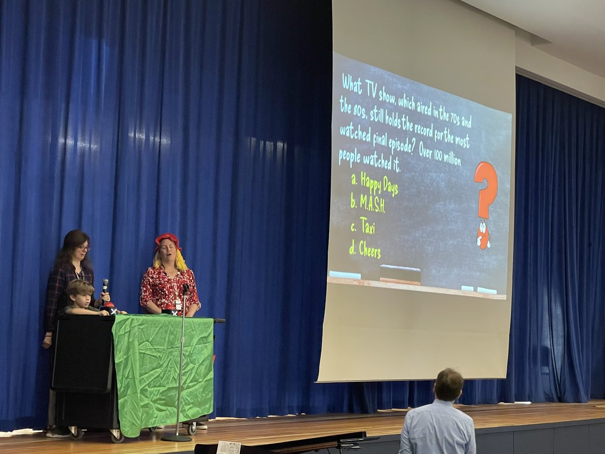 JCareyReads's tweet image. When forces combine, we can make amazing things happen…including a surprise town meeting in honor of the best principal @EDMessler ‘s bday. No party is complete without a dance party and a game show. We hope you know how loved you are! #seshasjoy
