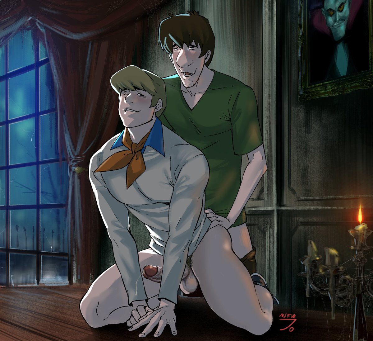 Magnus_L_Alex's tweet photo. Can we take a moment to appreciate the Fred &amp; Shaggy art of @JoNSFW1 ? So hot and sensual 🔥 #scoobydudes https://t.co/n0h3SPNVpB