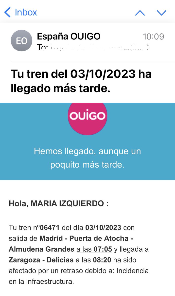Afrontar los problemas es parte de diseñar el servicio. Ouigo te lo pone facilito para el reembolso. #patronesdediseño