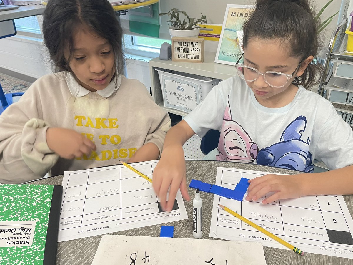 barrcaveclass's tweet photo. Lots of amazing collaborative work happening in 4th grade math: finding factors &amp; multiples, identifying prime &amp; composite numbers, and learning new math work place games to stretch &amp; grow our math thinking skills. 💪#JohnsonPride @MLCmath https://t.co/9Vhol7amVg