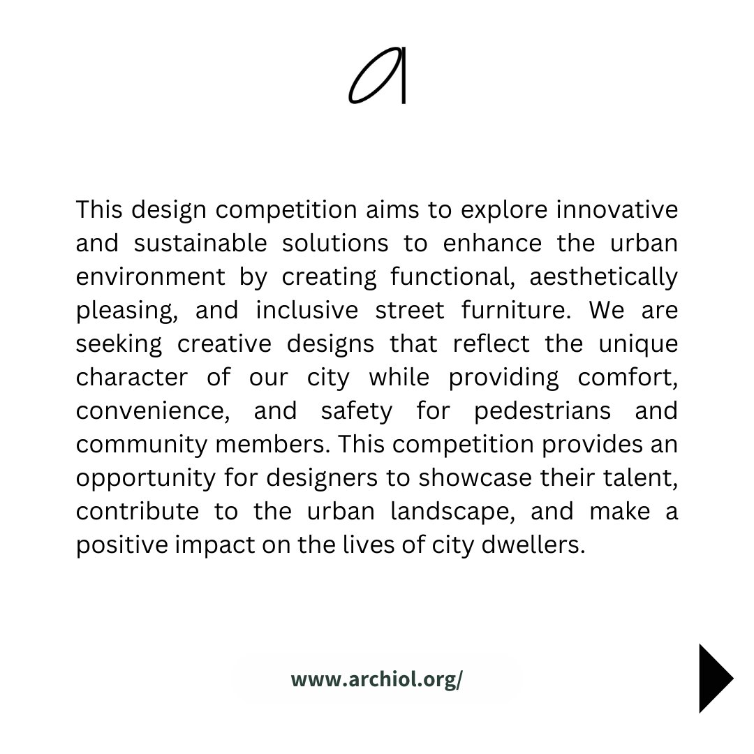 archiolorg's tweet image. Urban Experience 
Street Furniture Design Competition

#archiol #streetfurnituredesign #urbandesign #streetfurniture #furnituredesign #architecture #architectureape #archicontest #architecturedesign #archidaily #architecturestudent #architecturecompetition #architecturelovers