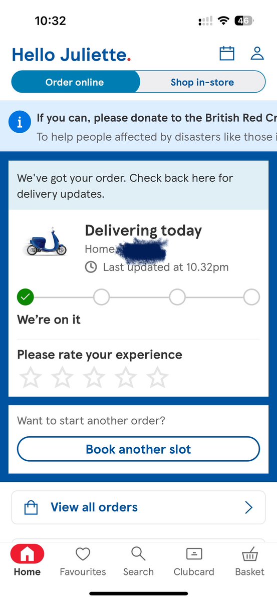 hidinginthewild's tweet photo. @Tesco is it normal to wait 75 mins for a whoosh which is still showing as not yet picked up by the driver? https://t.co/PD64HIJHbv