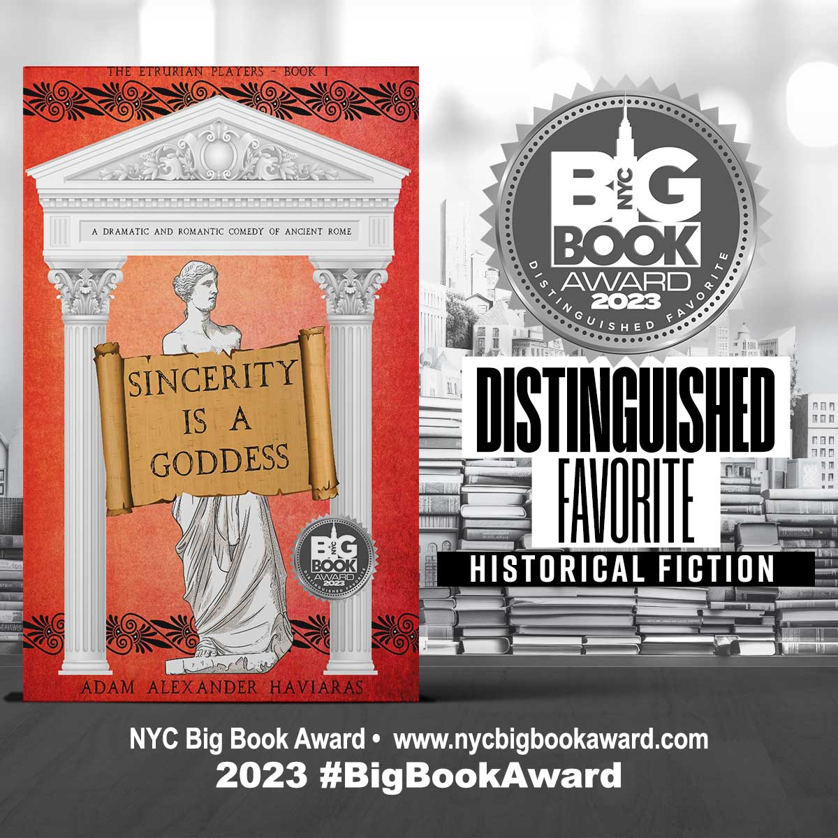 I’m so thrilled that Sincerity is a Goddess has been recognized as a ‘Distinguished Favourite’ in the 2023 NYC Big Book Award.
The Etrurian Players are coming! Brace yourselves!
eaglesanddragonspublishing.com/sincerity-is-a…
#historicalfiction #RomanEmpire #2023NYCBBA #BigBookAward #GabbyBookAwards