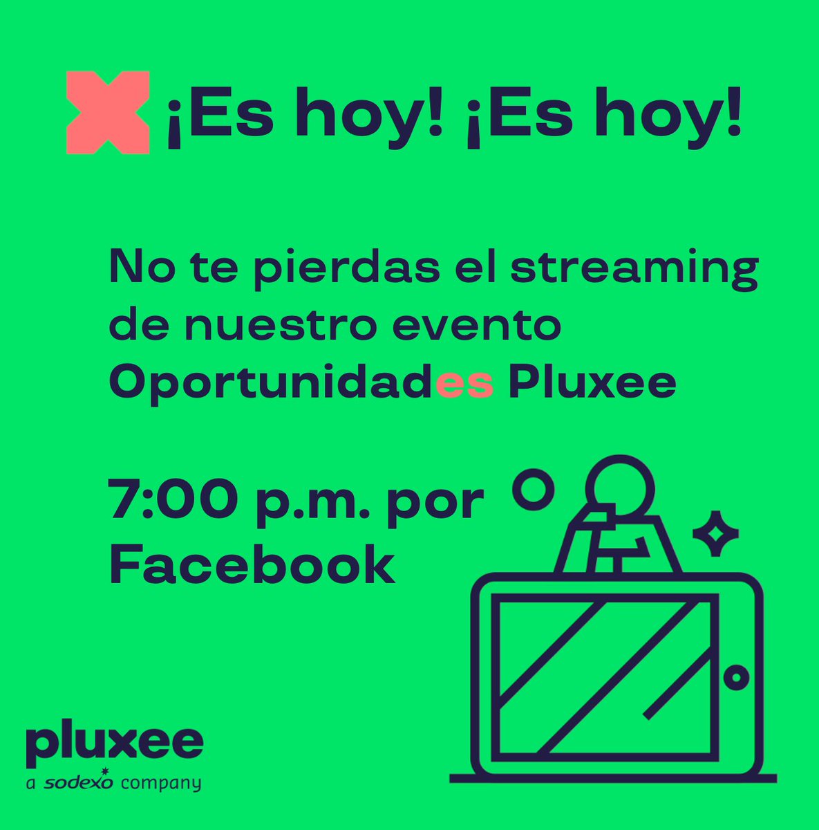 ¡Es hoy! Conéctate a nuestro FB live a partir de las 7 pm y contágiate de la energía #pluxeemx👉 bit.ly/evento-PluxeeMX