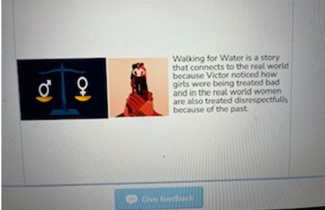 bowiemslibrary's tweet photo. Today our 7th graders read #WalkingForWater @childbkauthor and made #texttoworld connections. What a great book to exemplify #BeTheChange! @IrvingLibraries @Sra_Ibarra_  @IrvingBowie_MS https://t.co/4b3aakN3Rp