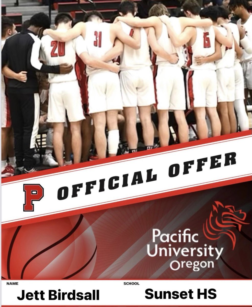 Jett Birdsall (@jettbirdsall) on Twitter photo Grateful to receive an offer from <a href="/BoxersMBB/">Pacific Men’s Basketball</a>. Thank you to Coach Lunt, Coach Minor, and Coach Hellstrom for the opportunity.
<a href="/PrepHoopsOR/">Prep Hoops Oregon</a> <a href="/SHSMensball/">Sunset Apollos Basketball</a> <a href="/TeamProgressBB/">Team Progress Basketball</a> Grateful to receive an offer from <a href="/BoxersMBB/">Pacific Men’s Basketball</a>. Thank you to Coach Lunt, Coach Minor, and Coach Hellstrom for the opportunity.
<a href="/PrepHoopsOR/">Prep Hoops Oregon</a> <a href="/SHSMensball/">Sunset Apollos Basketball</a> <a href="/TeamProgressBB/">Team Progress Basketball</a>